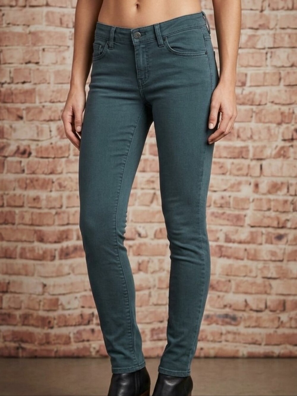 Flying Monkey Jeans Mid-Rise Skinny Blue/Green Size 27